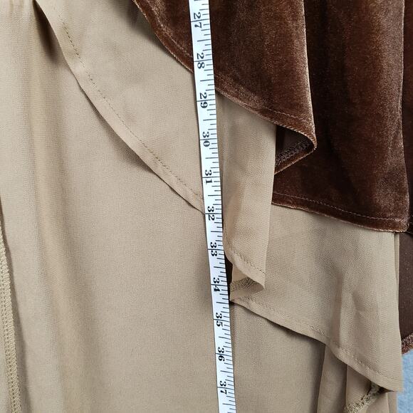 Open Front Velvet Long Robe Jacket Brown Cosplay Steampunk Avant Garde Size M - Picture 8 of 10